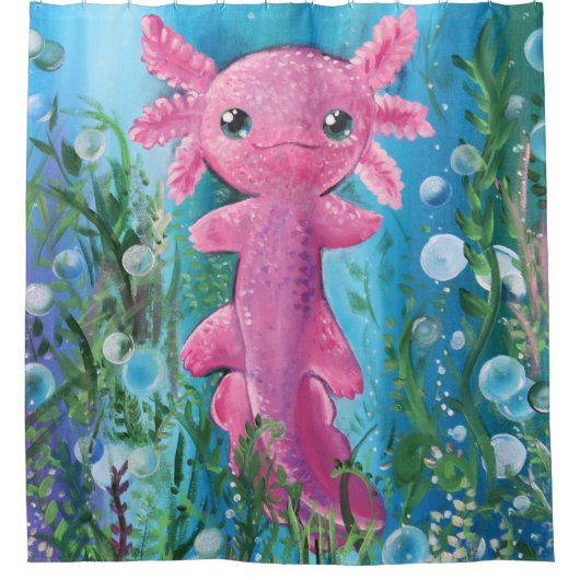 Axolotl Shower Curtain Douchegordijn (Voorkant)
