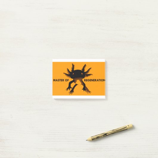 Axolotl sinaasappel post-it® notes (Op bureau)