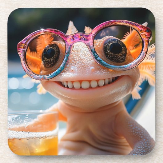 Axolotl-Smile Bier Onderzetter (Voorkant)