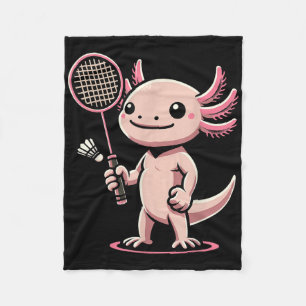 Axolotl speelt badminton speler shuttle sport fleece deken