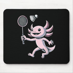 Axolotl speelt badminton speler shuttle sport muismat