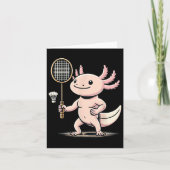 Axolotl Spelen Badminton Player Shuttle Sport Kaart (Voorkant)