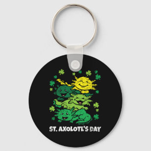 Axolotl St. Patrick's Dag Schattig Dier Klaver Klo Sleutelhanger