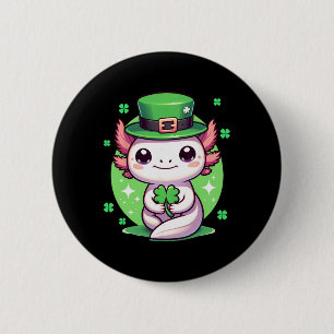 Axolotl St. Patrick's Day Jongens Meisjes Axolotl Ronde Button 5,7 Cm