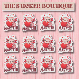 Axolotl Sticker Pack van Custom Name Valentijn