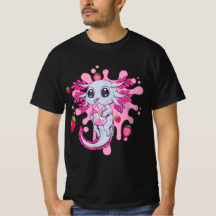 Axolotl Strawberry Milk Cute Kawaii Anime Gift Gir T-shirt