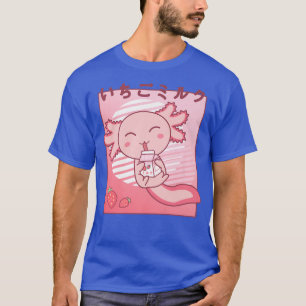 Axolotl Strawberry Milk Retro Kawaii Japan Axolotl T-shirt