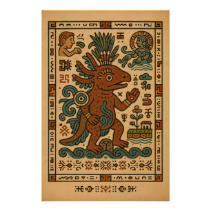 Axolotl Teotl - God van de wateren Perfect Poster