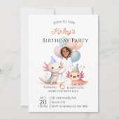 Axolotl-themed Birthday Invitation (Devant)