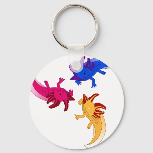 Axolotl Trio Sleutelhanger (Voorkant)