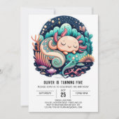 Axolotl verjaardagsuitnodiging kaart (Voorkant)