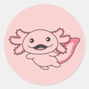 Axolotl Verschillende soorten Axolotls Cute Animal Ronde Sticker