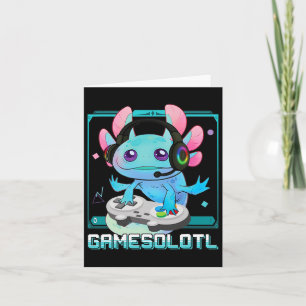 Axolotl Video Gamer Kawaii Pastel Gothic Schattige Kaart