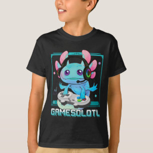 Axolotl Video Gamer Kawaii Pastel Gothic Schattige T-shirt