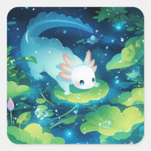 Axolotl Vijver Hemel Vierkante Sticker