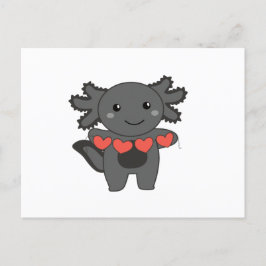 Axolotl voor Valentijnsdag Cute Dieren Met Feestdagenkaart