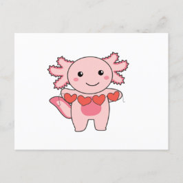 Axolotl voor Valentijnsdag Mooie Dieren Met Feestdagenkaart