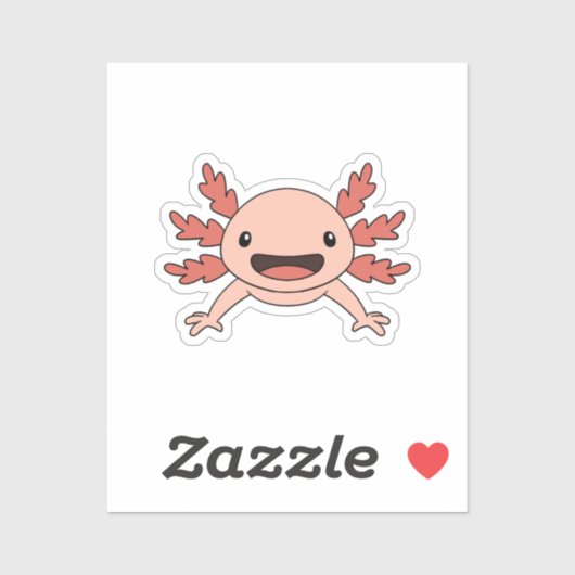 Axolotl Vous Souriait Directement ! Autocollant (Feuille)