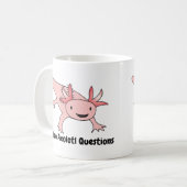 Axolotl Vragen Cute Funny Koffiemok (Voorkant links)