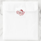 Axolotl Vrolijk Kerstfeest Winter Axolotl Square S Vierkante Sticker (Tas)