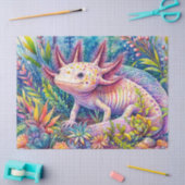 Axolotl Waterverf Vibrant Botanische Kunst Tissuepapier (Craft)