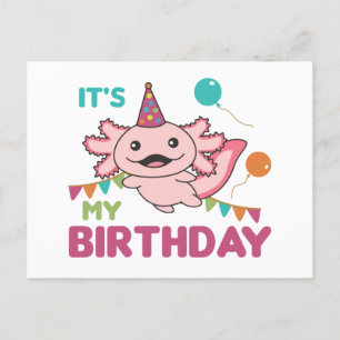 Axolotl wenst dat het mijn verjaardag is Schattige Briefkaart