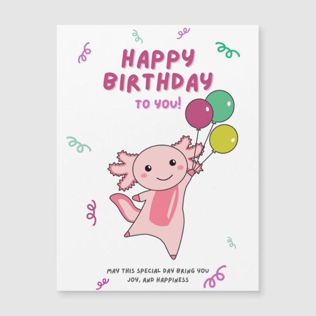 Axolotl wenst een fijne verjaardag op uw Axolotls (Voorkant)