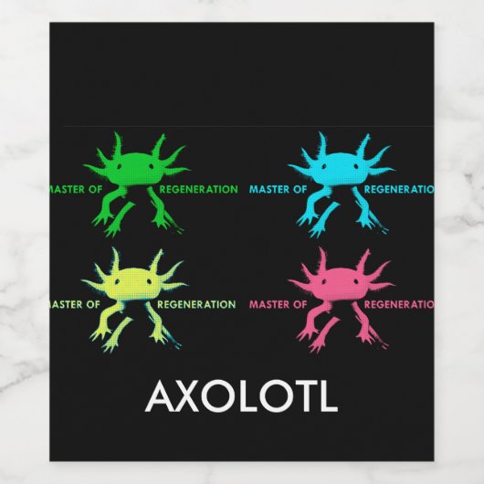 axolotl wijn etiket (Enkel label)