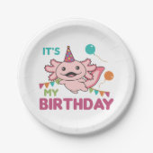 Axolotl wil dat het mijn 'Birthday Cute Axolotls P Papieren Bordje (Voorkant)