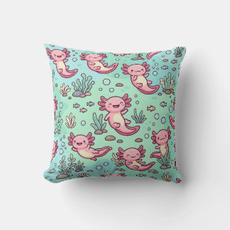Axolotl Worpillow Pastelkleurig Patroon Kussen