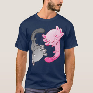 Axolotl Yin Yang Funny Gift for Aquarium Fans 3 T-shirt