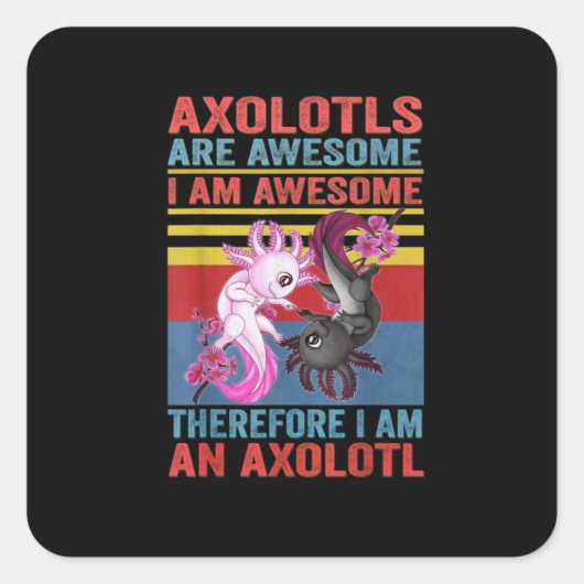 Axolotl Yin Yang Plush Pets Axolotylen zijn Geweld Vierkante Sticker (Voorkant)