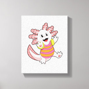 Axolotl zwemmen canvas afdruk