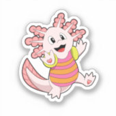 Axolotl zwemmen sticker (Voorkant)