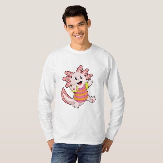 Axolotl zwemmen t-shirt (Voorkant volledig)