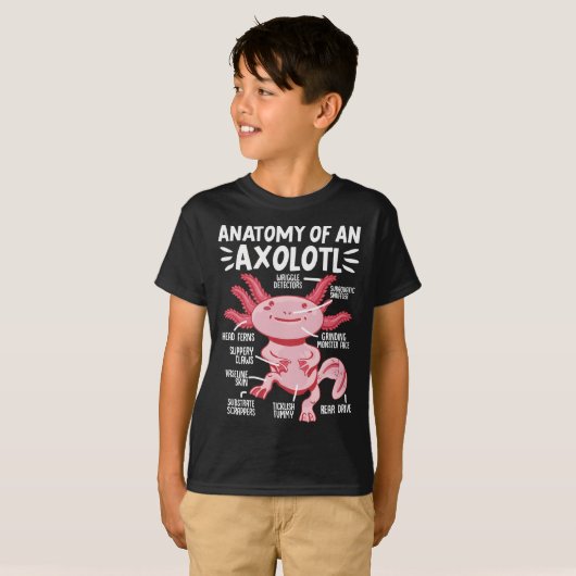 Axolotls Anatomy Of An Axolotl Kawaii T-shirt (Voorkant volledig)