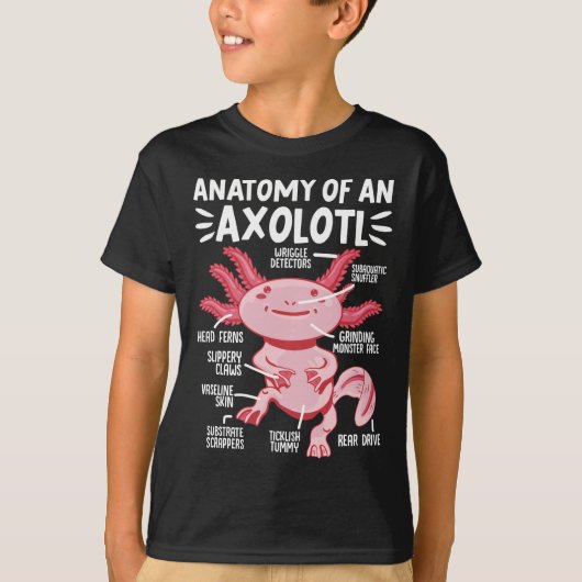 Axolotls Anatomy Of An Axolotl Kawaii T-shirt (Voorkant)