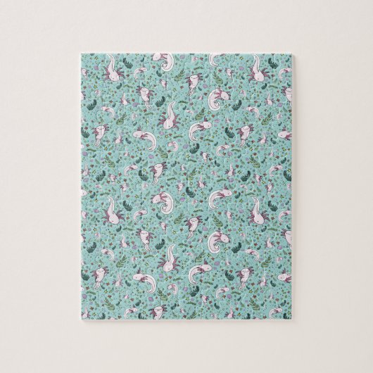Axolotls in blauw legpuzzel (Verticaal)