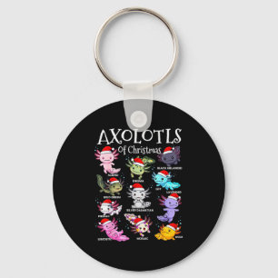 Axolotls Kerstman Hoed Kerstmis Pyjama Schattig Di Sleutelhanger