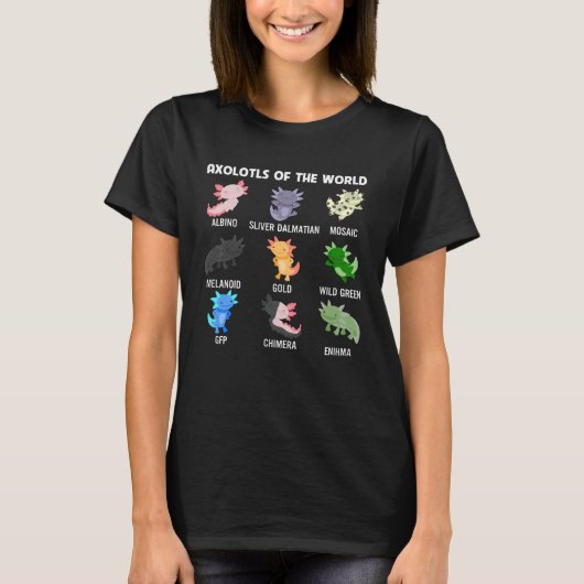 Axolotls Of The World Cute Axolotl Fish Sweet Anim T-shirt (Voorkant)