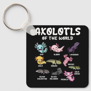 Axolotls of the World Schattigee Kawaii Axolotl lo Sleutelhanger