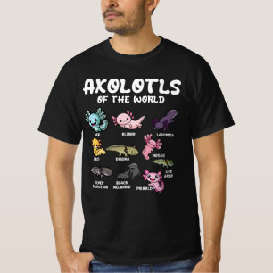 Axolotls of the World Schattigee Kawaii Axolotl lo T-shirt