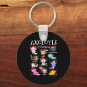 Axolotls Santa Hat Christmas Pajama Cute Animal Ax Sleutelhanger (Voorkant)