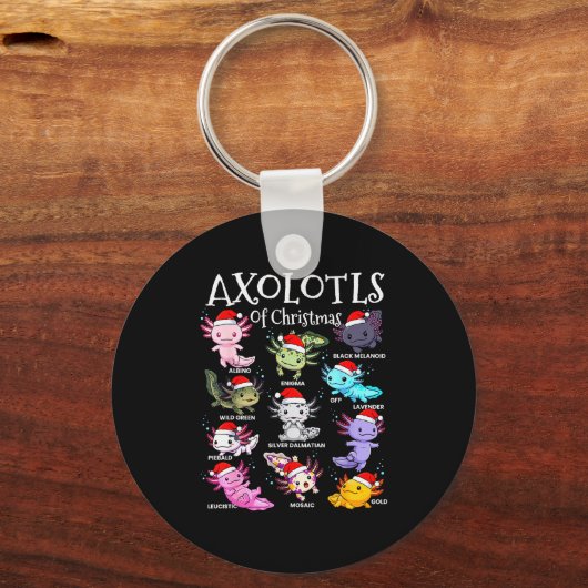 Axolotls Santa Hat Christmas Pajama Cute Animal Ax Sleutelhanger (Voorkant)