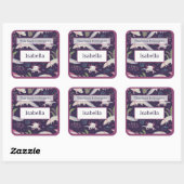 Axolotls Underwater Paars Bookplaat Vierkante Sticker (Vel)