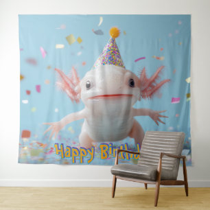 Axolotls Vis Feest Achtergrond Foto Muur Kunst Ban Wandkleed