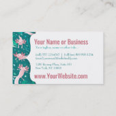 Axolotta rose sur Carte de visite Turquoise (Dos)