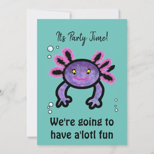 Axoltl Party Invitation Kaart (Voorkant)