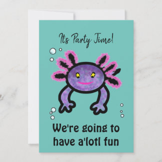 Axoltl Party Invitation Kaart