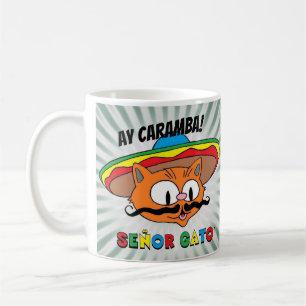 Ay Caramba! Cartoon Kat Señor Gato Koffiemok